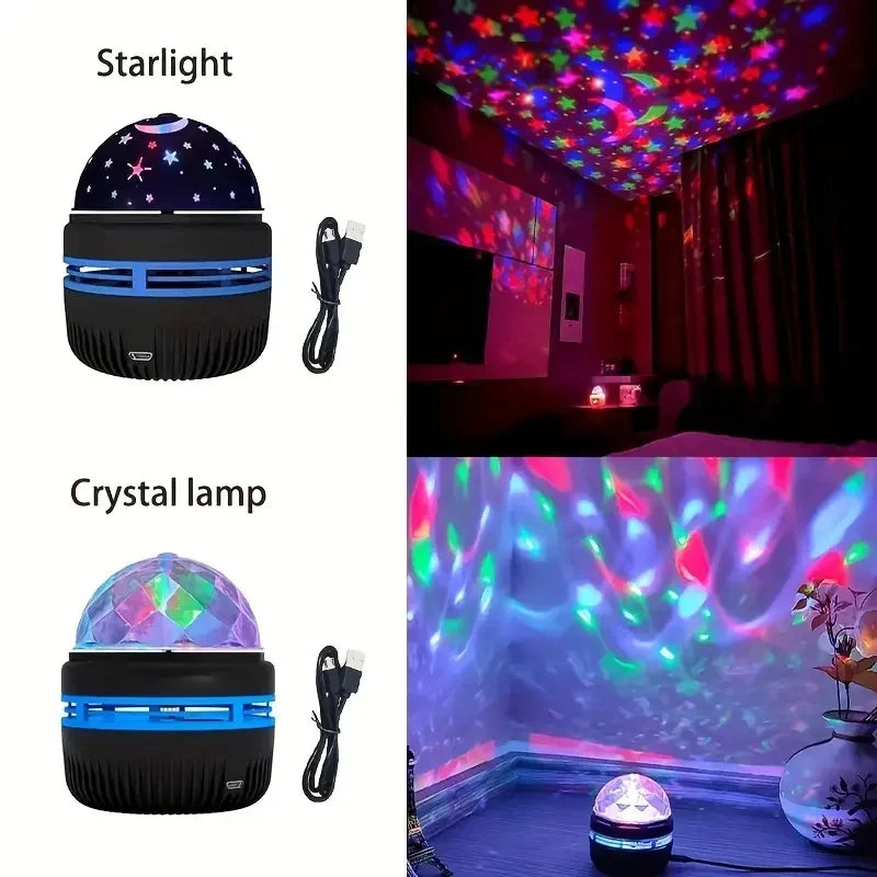 Water Wave & Starry Sky Projector – Dreamy Room Decor & Sleep Aid Night Light