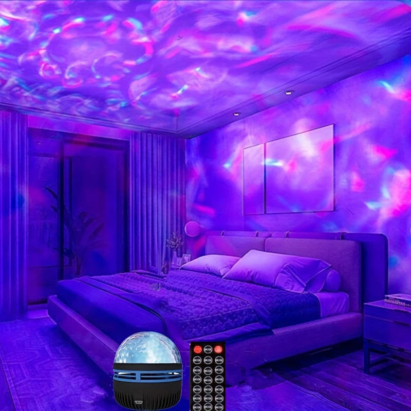 Water Wave & Starry Sky Projector – Dreamy Room Decor & Sleep Aid Night Light