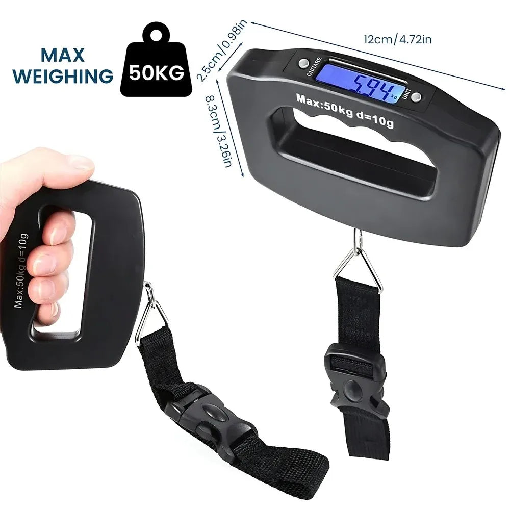 Portable Scale Digital LCD Display 110lb/50kg Electronic Luggage Hanging Suitcase Travel Weighs Baggage Bag Weight Balance Tools