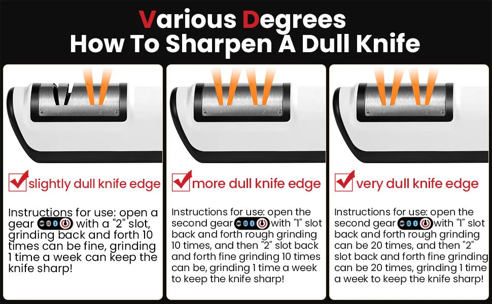 Multifunctional Electric Knife Sharpener – 4-Gear Automatic Sharpening for Kitchen Knives & Scissors