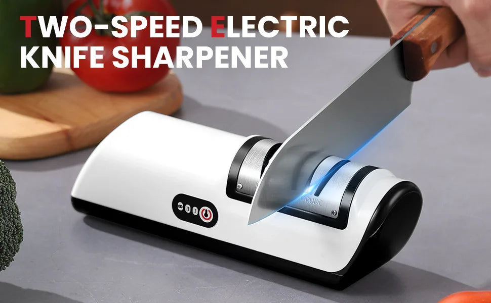 Multifunctional Electric Knife Sharpener – 4-Gear Automatic Sharpening for Kitchen Knives & Scissors