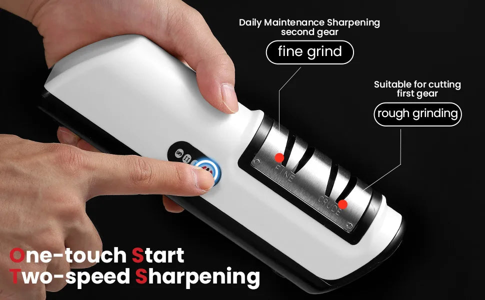 Multifunctional Electric Knife Sharpener – 4-Gear Automatic Sharpening for Kitchen Knives & Scissors