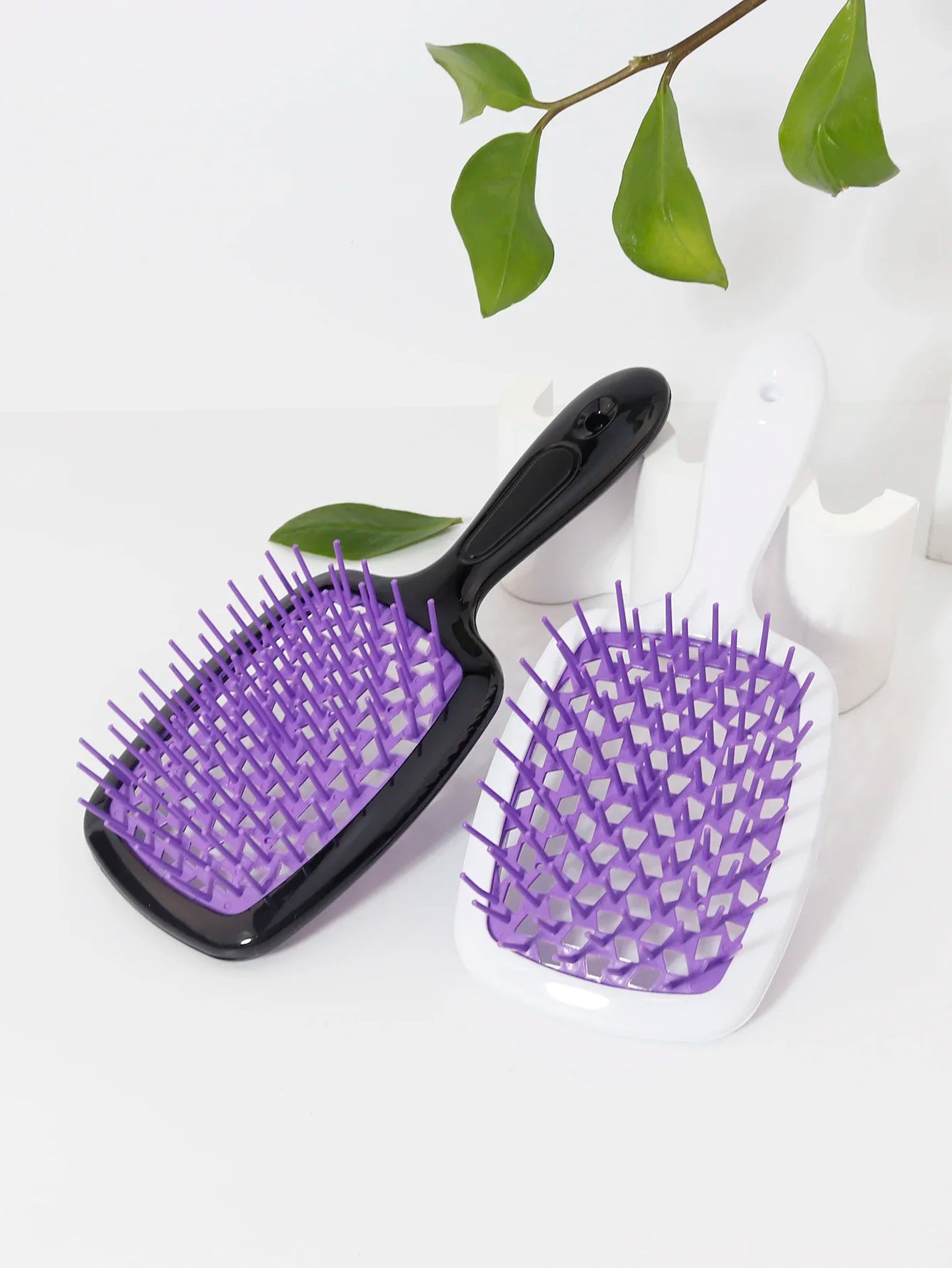 Hollow Hair Brush Set – Scalp Massage & Wet Roll Comb for Fluffy Hair Styling