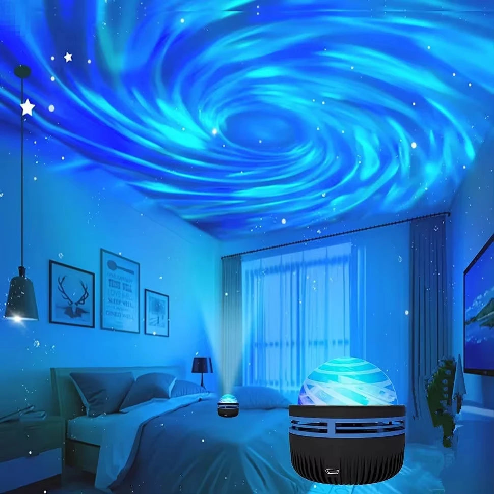 Water Wave & Starry Sky Projector – Dreamy Room Decor & Sleep Aid Night Light