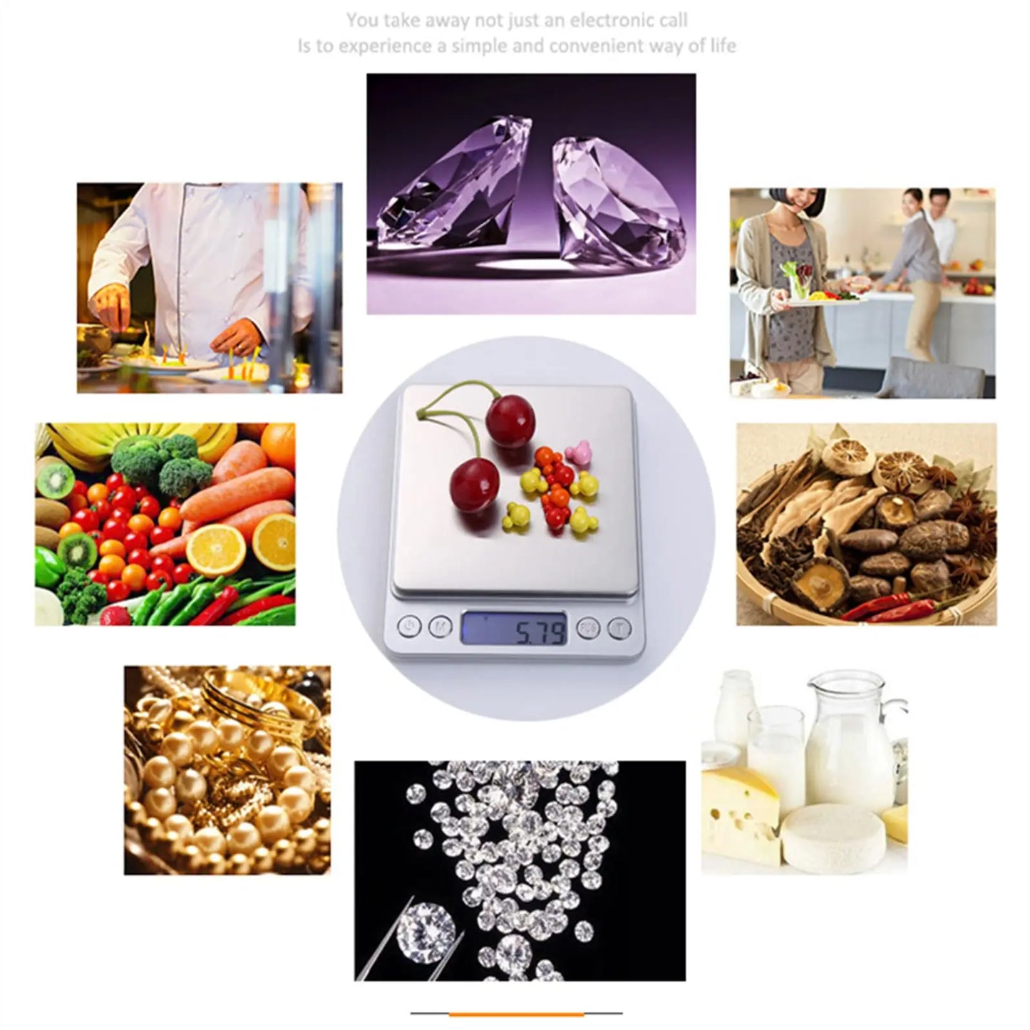 3kg Digital Kitchen & Jewelry Scale – High Precision Gram & Oz Weighing with LCD Display