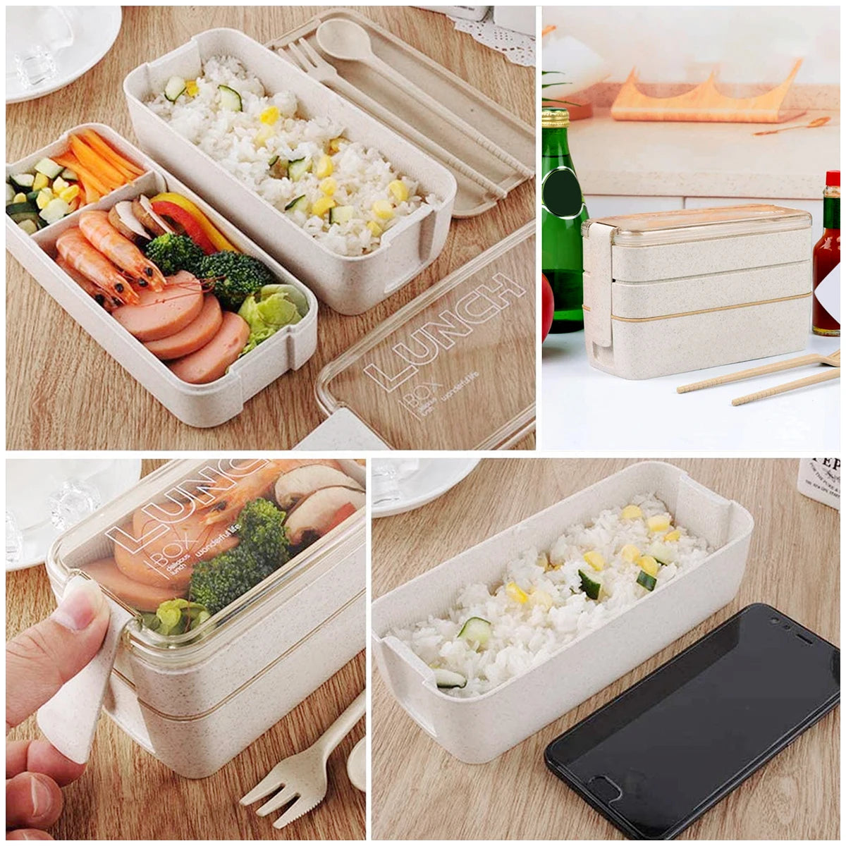 900ml Stackable Bento Lunch Box – Leak-Proof & Portable Food Storage Container