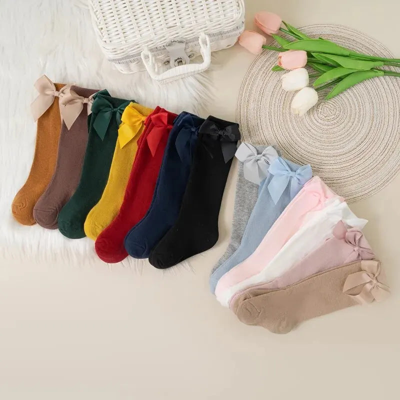 Cute Princess Knee Socks – Soft & Cozy Bow Socks for Baby & Toddler Girls