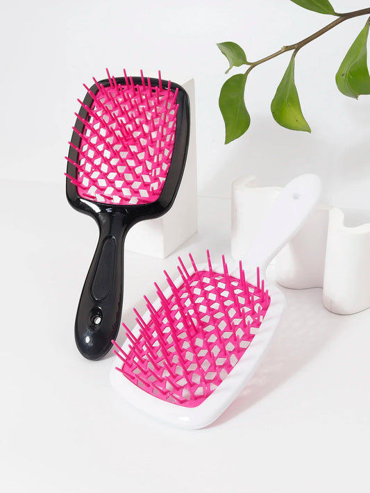 Hollow Hair Brush Set – Scalp Massage & Wet Roll Comb for Fluffy Hair Styling