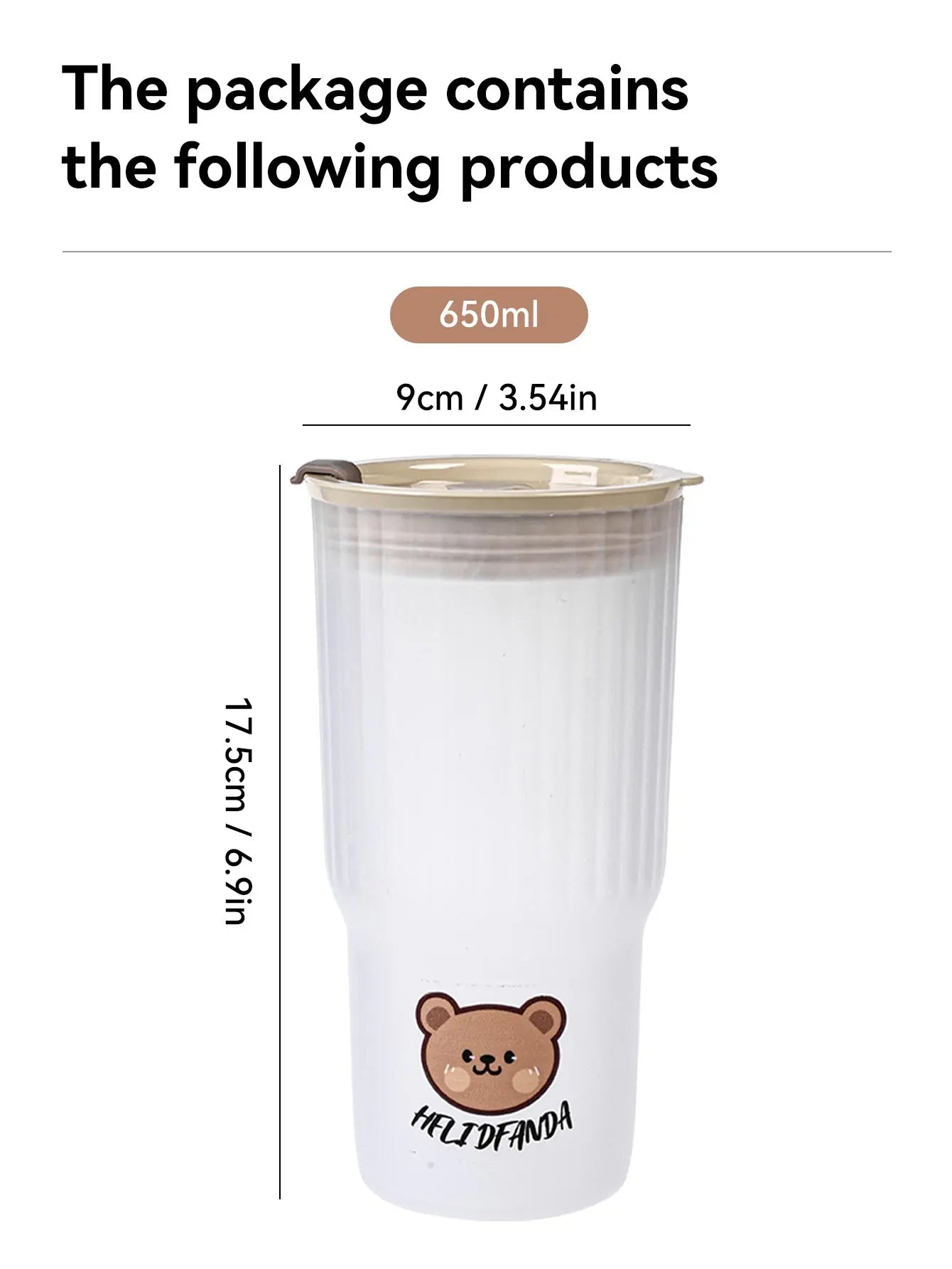 Cute Bear Water Bottle – Large Capacity, Leak-Proof & Travel-Friendly