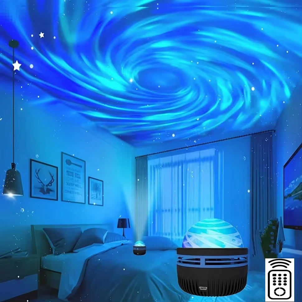 Water Wave & Starry Sky Projector – Dreamy Room Decor & Sleep Aid Night Light