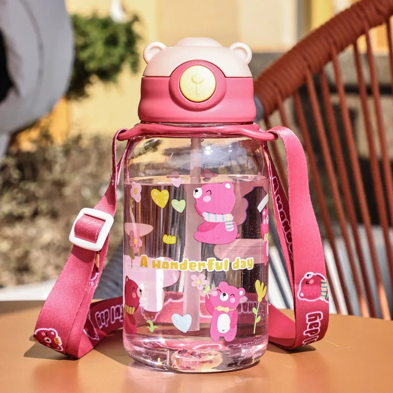 Kids Water Sippy Cup – Portable, Leak-Proof Bottle with Straw & Handle