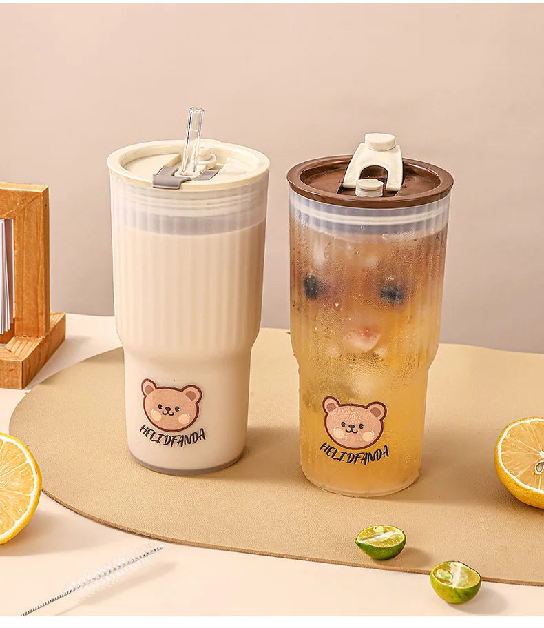 Cute Bear Water Bottle – Large Capacity, Leak-Proof & Travel-Friendly