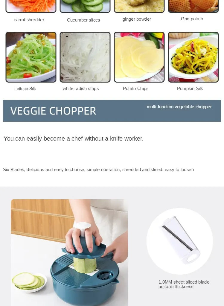 Handheld Vegetable Shredder – Manual Grater & Chopper for Quick Salad Prep