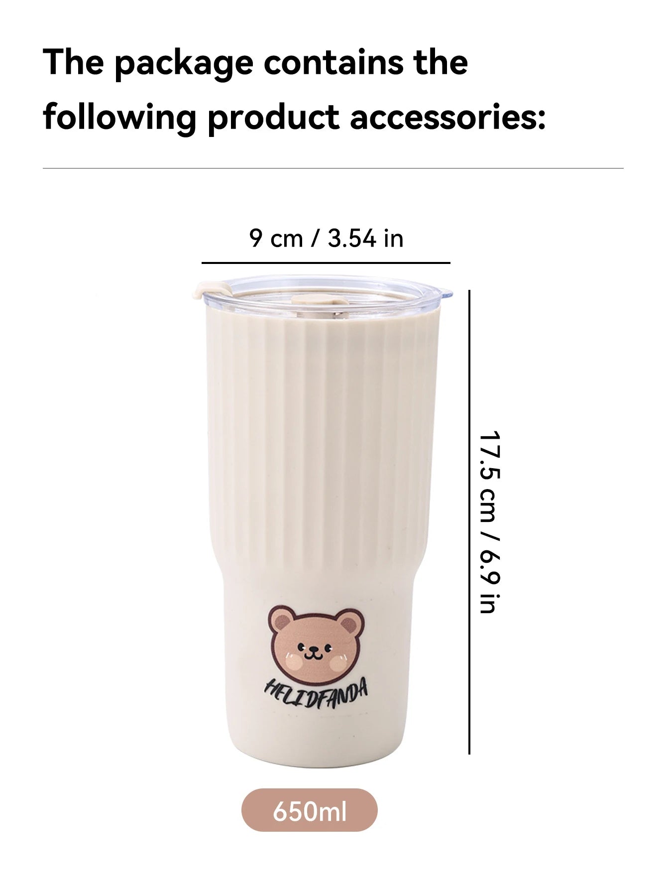 Cute Bear Water Bottle – Large Capacity, Leak-Proof & Travel-Friendly