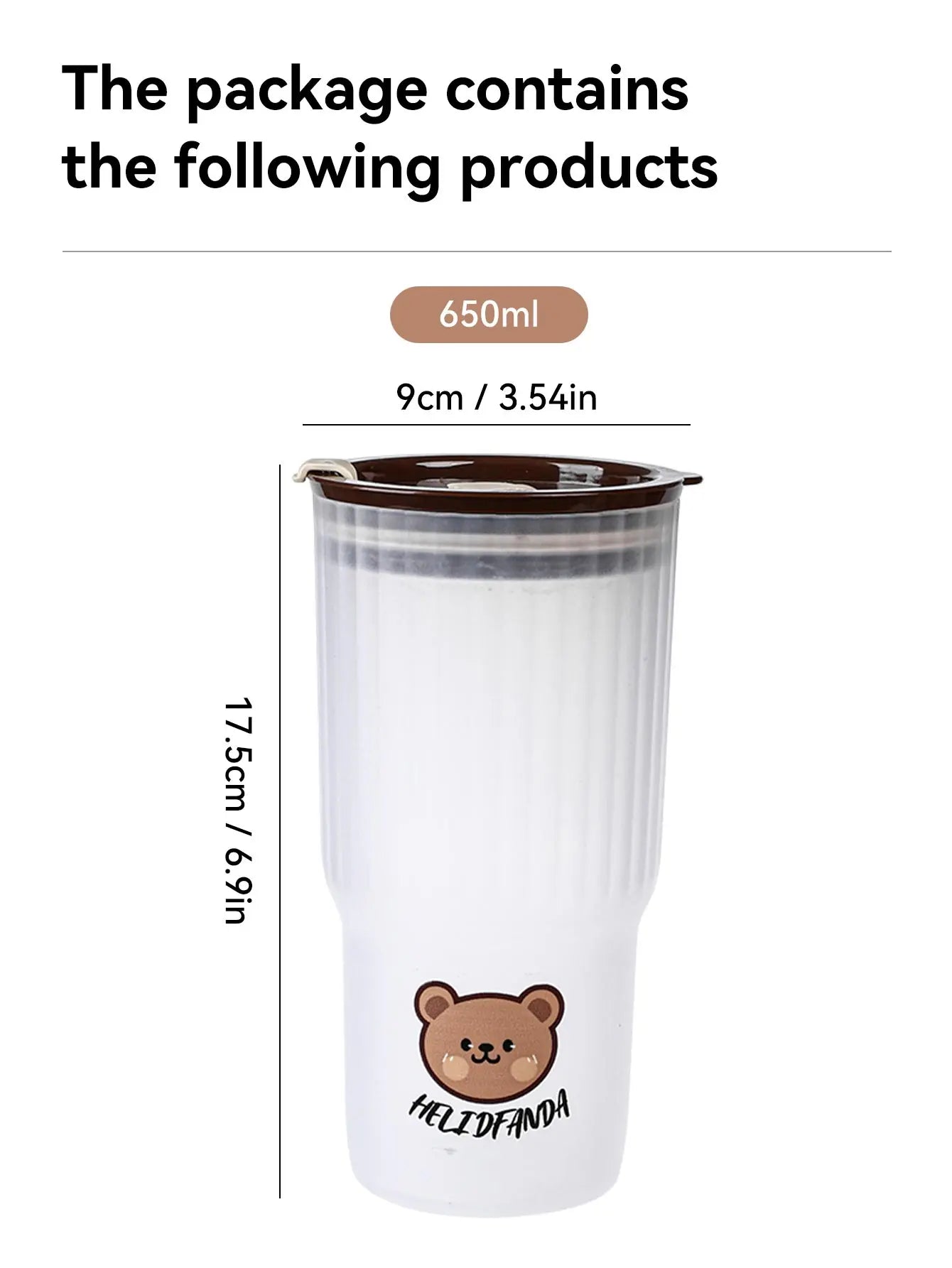 Cute Bear Water Bottle – Large Capacity, Leak-Proof & Travel-Friendly