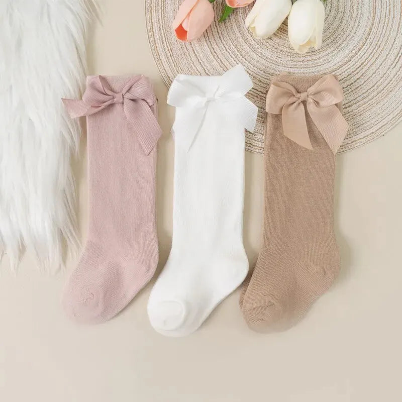 Cute Princess Knee Socks – Soft & Cozy Bow Socks for Baby & Toddler Girls