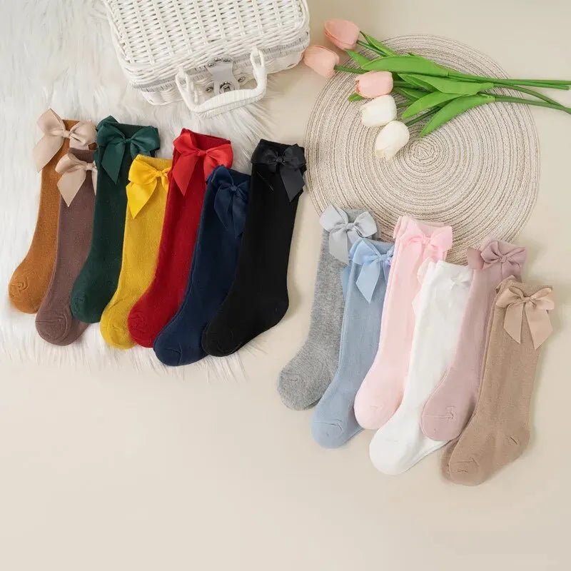 Cute Princess Knee Socks – Soft & Cozy Bow Socks for Baby & Toddler Girls