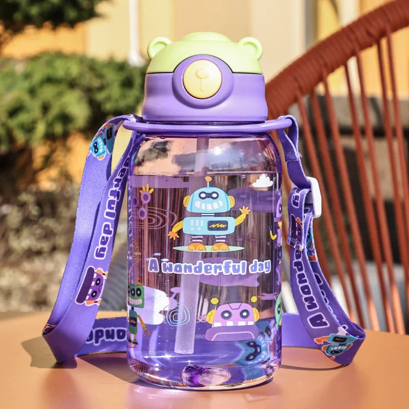 Kids Water Sippy Cup – Portable, Leak-Proof Bottle with Straw & Handle