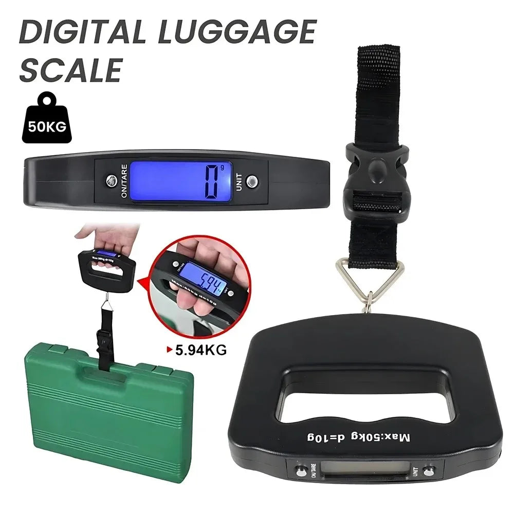 Portable Scale Digital LCD Display 110lb/50kg Electronic Luggage Hanging Suitcase Travel Weighs Baggage Bag Weight Balance Tools