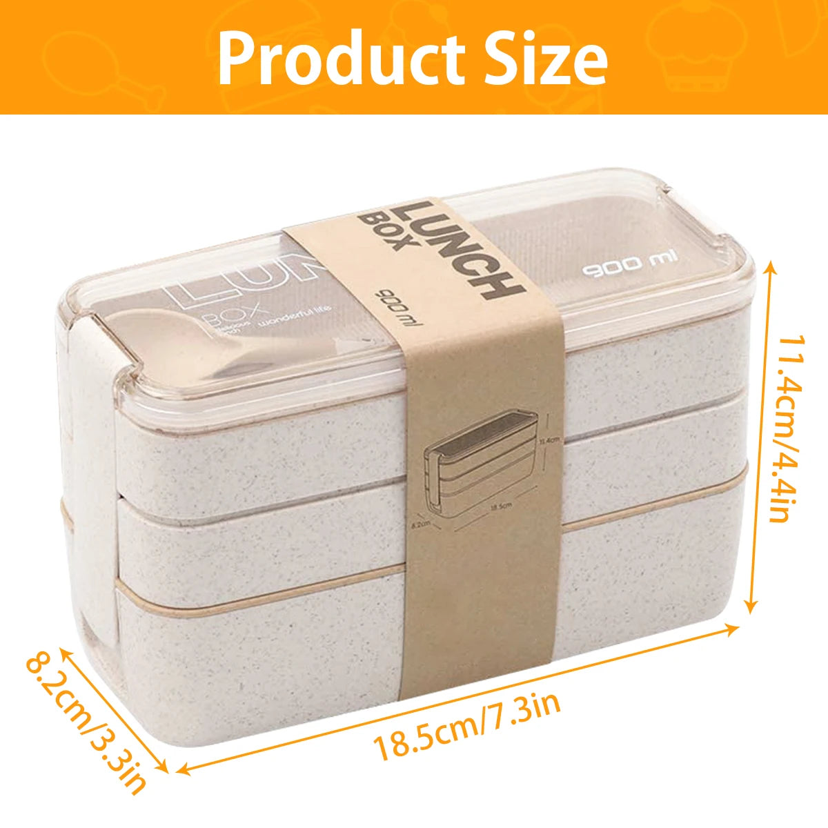 900ml Stackable Bento Lunch Box – Leak-Proof & Portable Food Storage Container