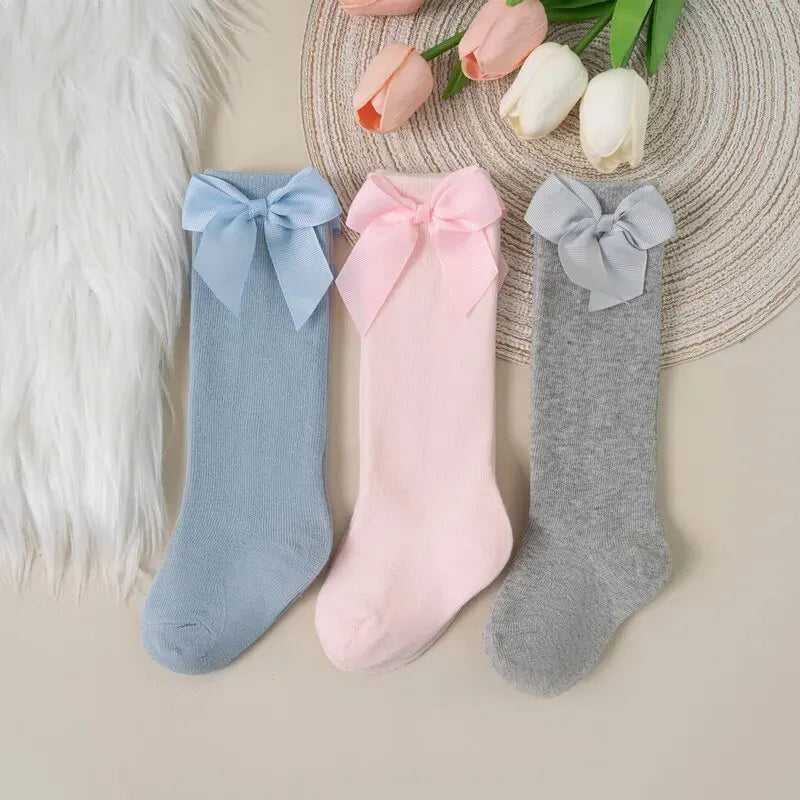 Cute Princess Knee Socks – Soft & Cozy Bow Socks for Baby & Toddler Girls