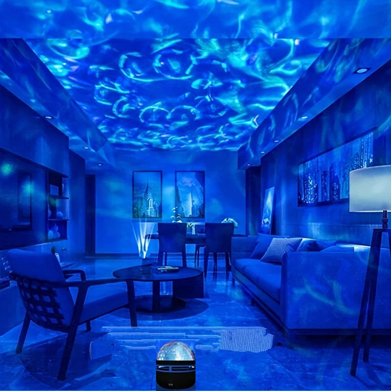 Water Wave & Starry Sky Projector – Dreamy Room Decor & Sleep Aid Night Light