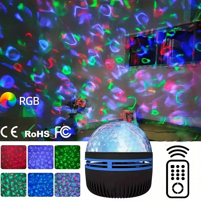 Water Wave & Starry Sky Projector – Dreamy Room Decor & Sleep Aid Night Light