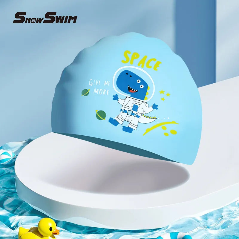 Cute Children's Swimming Cap – Long Hair-Friendly, Waterproof & Comfortable Fit