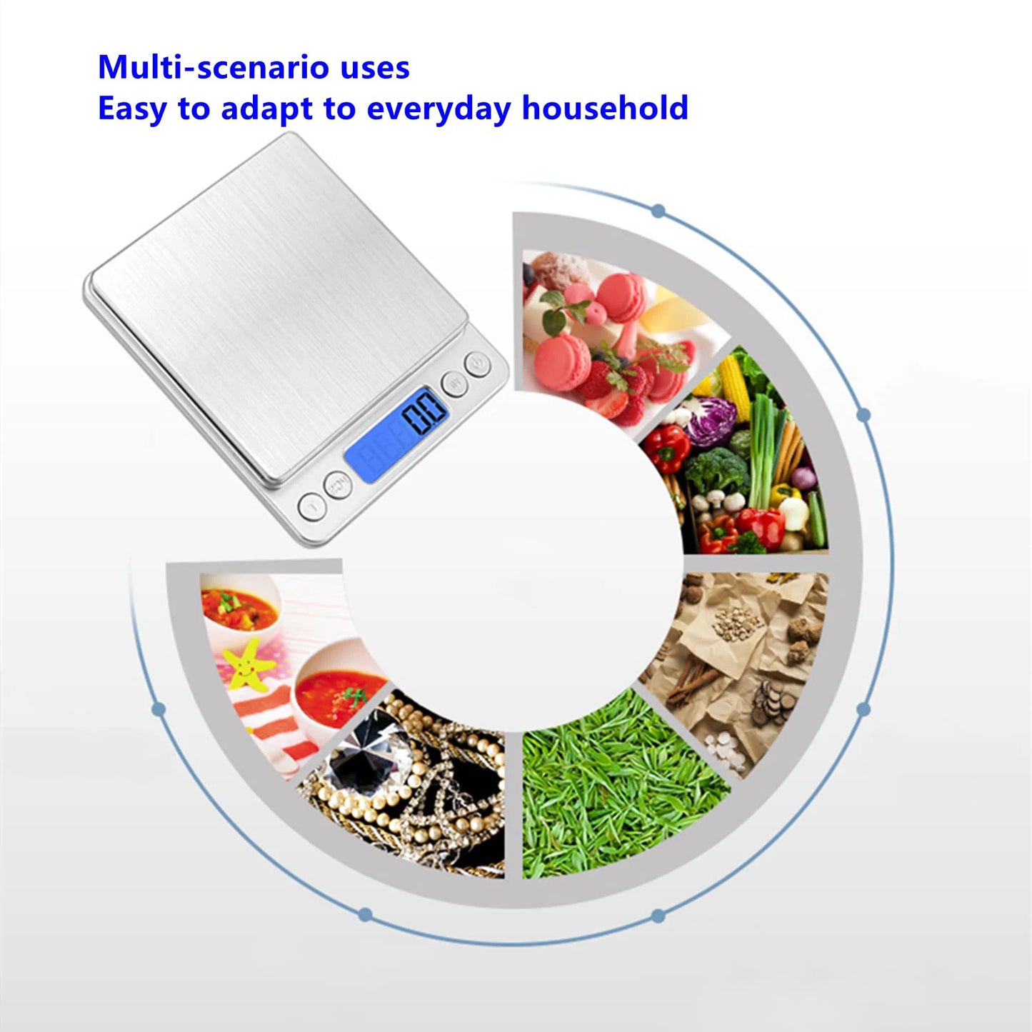 3kg Digital Kitchen & Jewelry Scale – High Precision Gram & Oz Weighing with LCD Display