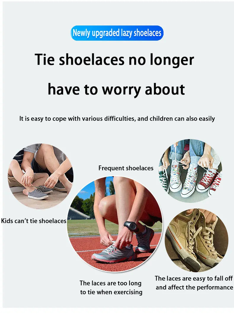 1 Pair Magnetic Shoelaces Without Ties Metal Lock Elastic Shoe Laces Flats Sneakers Running Tennis Lazy Shoelace Accessories