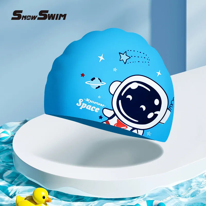 Cute Children's Swimming Cap – Long Hair-Friendly, Waterproof & Comfortable Fit