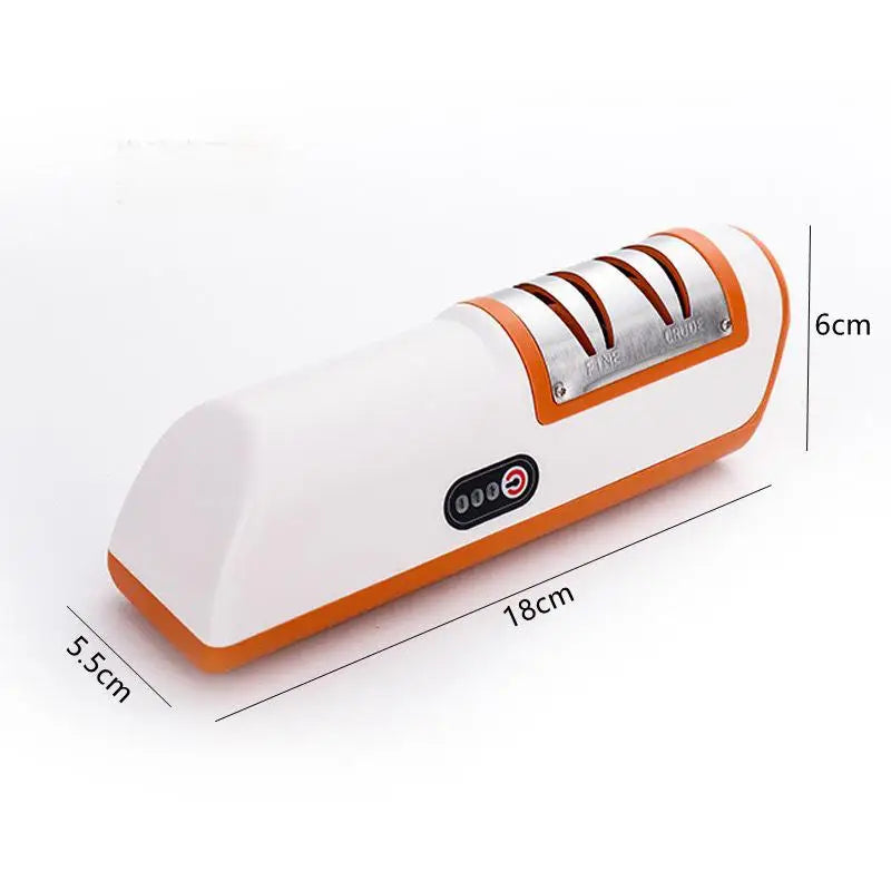 Multifunctional Electric Knife Sharpener – 4-Gear Automatic Sharpening for Kitchen Knives & Scissors